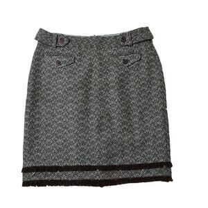 Vtg "Bushwacker" Mini Skirt Women Size 2 EU 8 Herringbone Tweed A-line Lined